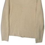 Ralph Lauren Ribbed Knit Zip Up - 2XL Cream Cotton