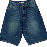 Old Skool Baggy Denim Shorts - 30W 11L Blue Denim