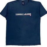 Tommy Jeans Spellout T-Shirt - Medium Blue Cotton