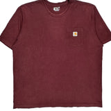 Carhartt T-Shirt - 2XL Burgundy Cotton