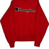 Reverse Weave Champion Spellout Sweatshirt - XS Red Cotton