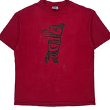 Single Stitch Hanes Graphic T-Shirt - XL Red Cotton