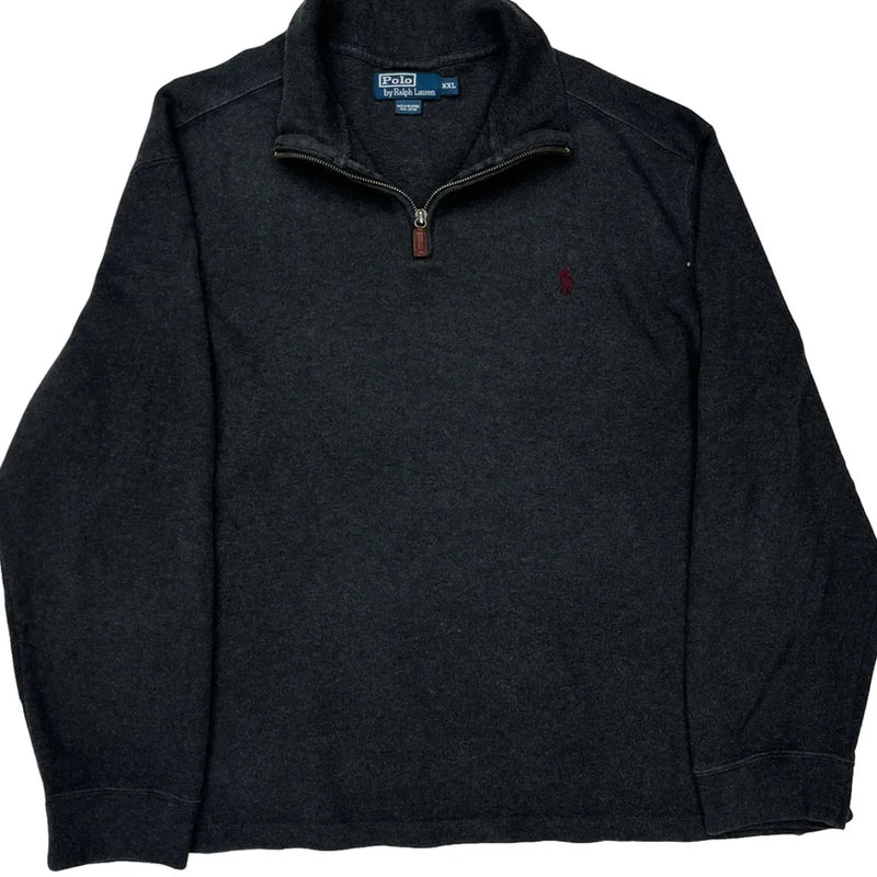 Polo By Ralph Lauren 1/4 Zip - 2XL Grey Cotton