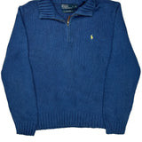 Polo By Ralph Lauren 1/4 Zip - XL Blue Cotton
