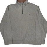 Polo Logo Ralph Lauren 1/4 Zip - XL Gray Cotton