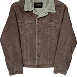 Wrangler Sherpa Lined Cord Jacket - Large Brown Corduroy