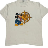 Mickey Mouse Fruit Of The Loom Cartoon T-Shirt - XL White Cotton
