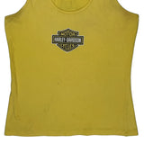 Motorcycles Harley Davidson Graphic Tank Top - Medium Yellow Cotton
