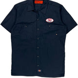 Dickies Short Sleeve Shirt - Medium Navy Polyester Blend