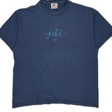 Just Do It Nike Cropped T-Shirt - Large Blue Cotton