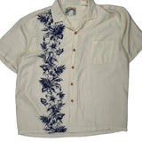Paradise Found Floral Hawaiian Shirt - XL Blue Viscose