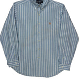 Ralph Lauren Striped Shirt - Large Blue Cotton