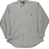 Ralph Lauren Striped Shirt - Medium Green Cotton