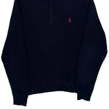Polo By Ralph Lauren 1/4 Zip - Large Navy Cotton
