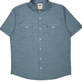 Levis Short Sleeve Shirt - 2XL Blue Cotton