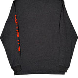 Carhartt Spellout Long Sleeve T-Shirt - Small Gray Cotton