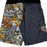 Koi Fish Design Billabong Graphic Sport Shorts - 33W 11L Multicoloured Polyester