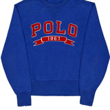1967 Polo By Ralph Lauren Spellout Sweatshirt - Medium Blue Cotton