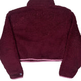 Champion Cropped Fleece 1/4 Zip - XL Burgundy Polyester