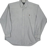 Blake Ralph Lauren Striped Shirt - Large Blue Cotton