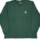 Carhartt Long Sleeve T-Shirt - 2XL Green Cotton