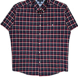 Tommy Hilfiger Checked Short Sleeve Shirt - XL Navy Cotton