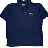 Tommy Jeans Polo Shirt - XL Navy Cotton
