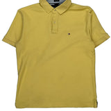 Tommy Hilfiger Slim Fit Polo Shirt - Large Yellow Cotton