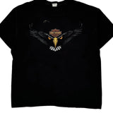 Eagle Design Harley Davidson Graphic T-Shirt - XL Black Cotton