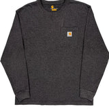 Carhartt Long Sleeve T-Shirt - Large Grey Cotton