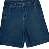 Skull Print Fubu Graphic Denim Shorts - 32W 10L Blue Denim