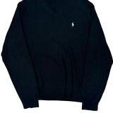 Ralph Lauren V-Neck Sweater - 2XL Black Cotton