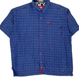 Ecko Unltd Checked Short Sleeve Shirt - 2XL Blue Cotton
