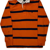 Age 10-12 Polo By Ralph Lauren Striped Rugby Shirt - Medium Navy Cotton