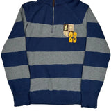 Disney Striped 1/4 Zip - Medium Blue Cotton