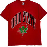 Ohio State Hanes Single Stitch T-Shirt - Large Red Cotton