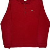 Lacoste Slim Fit Long Sleeve Polo Shirt - Large Red Cotton