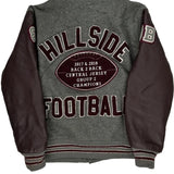 Hillside Football Neff Football Varsity Jacket - Large Burgundy Leather