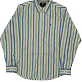 Timberland Striped Shirt - Large Blue Cotton