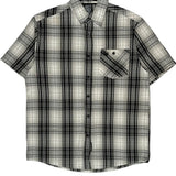 Southpole Checked Short Sleeve Shirt - Large Black & White Cotton
