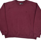 Starter Sweatshirt - Large Burgundy Cotton