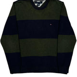 Tommy Hilfiger Striped Jumper - XL Green Cotton