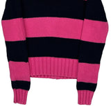 Age 8-10 Ralph Lauren Striped Zip Up - Medium Navy Cotton