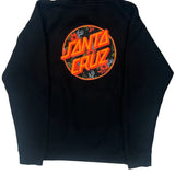 Floral Design Santa Cruz Graphic Hoodie - Medium Black Cotton