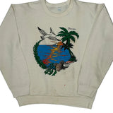 Made In USA Unbranded Graphic Sweatshirt - Large Cream Cotton