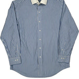 Regent Polo By Ralph Lauren Striped Shirt - Large Blue Cotton