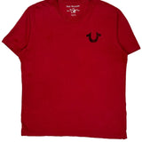 World Tour True Religion Graphic T-Shirt - Large Red Cotton