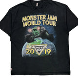 World Tour 2019 Monster Jam Graphic T-Shirt - XL Black Cotton