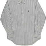 Ralph Lauren Striped Shirt - Medium White Cotton