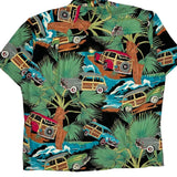 Diamond Head Graphic Hawaiian Shirt - Large Multicoloured Cotton